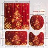 Nesphy Bathroom Sets with Shower Curtain and Rugs, 4 Pcs,Christmas
