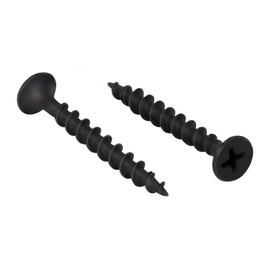 #6 x 1-5/8" Drywall Screws Coarse Thread Black Phosphate Coated Flat Head Fast Self Tapping Wood Screws for Drywall, Wood and Furniture, 100 PCS