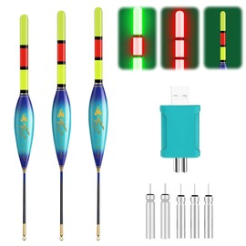 DAZZTIME Fishing Floats, Pack of 3 LED Floats, Fishing, Float Fishing Set, Fishing Float, Fishing Accessories, Floats Fishing with Gravity Sensing, Fishing Float Set, Fishing at the Lake, River or