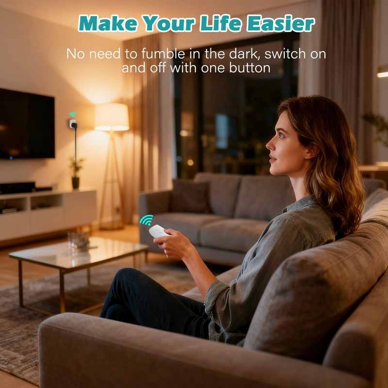 80 Ft Remote Control Outlet Plug On/Off Switch Kit, No