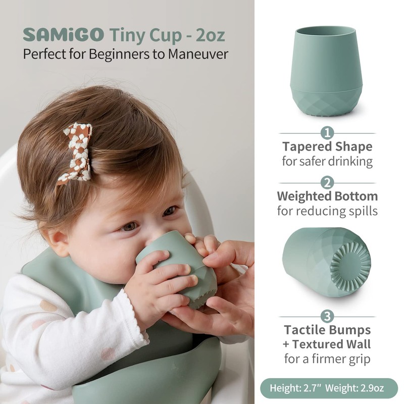 SAMiGO Silicone Baby Feeding Set, Baby Led Weaning Supplies, Suction