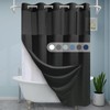 EUTXL Black Shower Curtain with Liner - 230GSM Waffle Textured