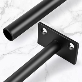 12 Pcs 6" Black Tube Steel Floating Shelf Bracket Blind Shelf Supports - Hidden Brackets for Floating Wood Shelves - Concealed Blind Shelf Support – Screws and Wall Plugs Included