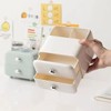 AIMALL Multifunctional Cream Colour Desk Organiser, Drawer Storage Box for