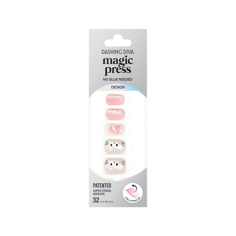 Dashing Diva Magic Press Mellow Cat (Regular Round) Nail Tips