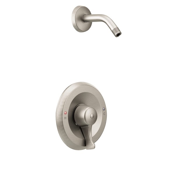 Moen Commercial M-DURA Classic Brushed Nickel PosiTemp Shower Trim Kit Featuring Lever Handle and Shower Arm, without Showerhead, Valve Required, T8375NHCBN