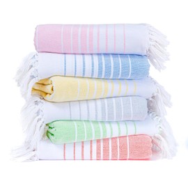Oversized Turkish Beach Towels - 6 Pack, Quick Dry & Sand Free