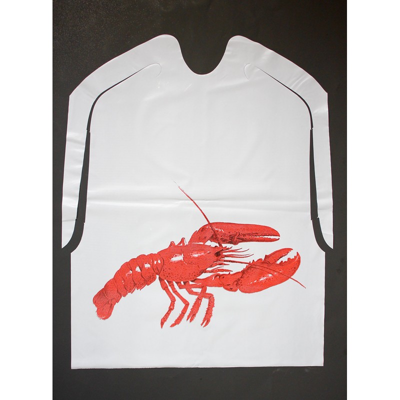 25 Pack Disposable Plastic Lobster Bibs