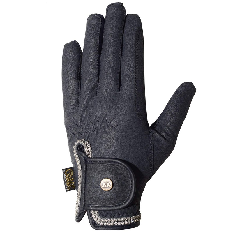 AK Horse Riding Gloves for Competition & Dressing with Crystal