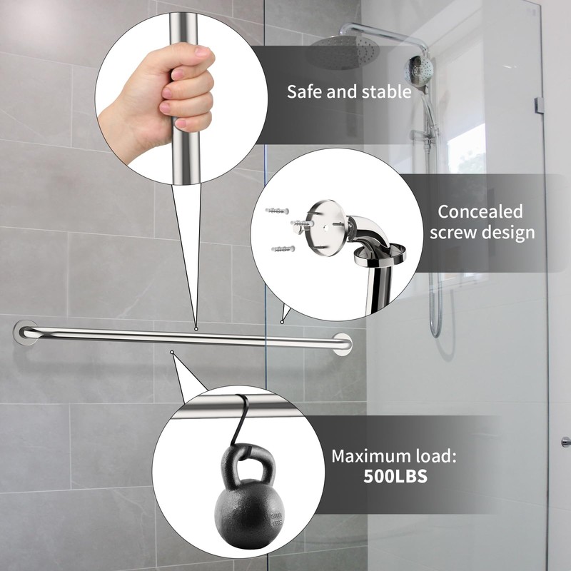 2 Pack 40 Inch Shower Grab Bar, ZUEXT SUS304 Stainless