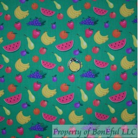 Signature BonEFul FQ Cotton Quilt Green Rainbow Fruit Pink Watermelon Banana Grape Orange