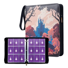 Ampleer Trading Card Binder, 9 Pocket Sleeves Compatible with 900 Lorcana Cards, fits for MTG TCG Storage Display Collection (CR)