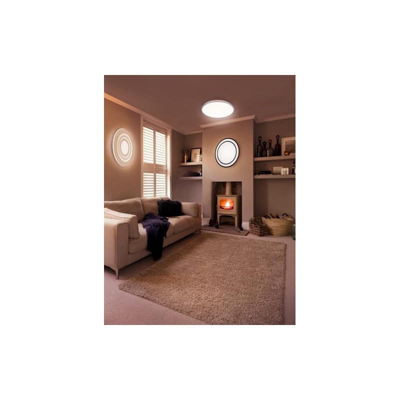 LEDVANCE Spot Surface Round Ceiling Spotlight, Black, with GU10 Socket,