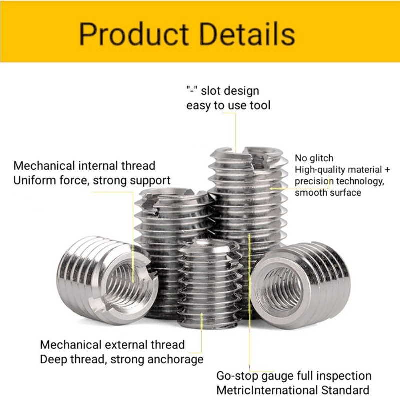 Threaded Insert Reducing Nuts, M3 x 0.5, M5 x 0.8,