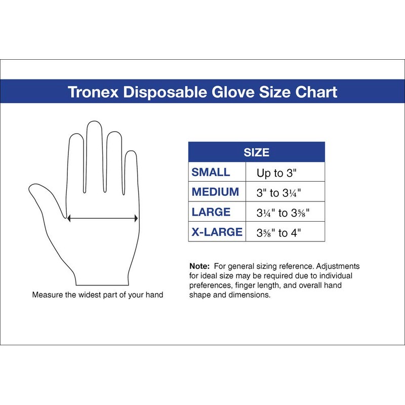 TRONEX 9393-30 Chemo-Rated Exam Glove, Nitrile, Large, Blue (Pack of