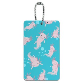 Cute Axolotl Mexican Walking Fish Luggage Card Suitcase Carry-On ID Tag