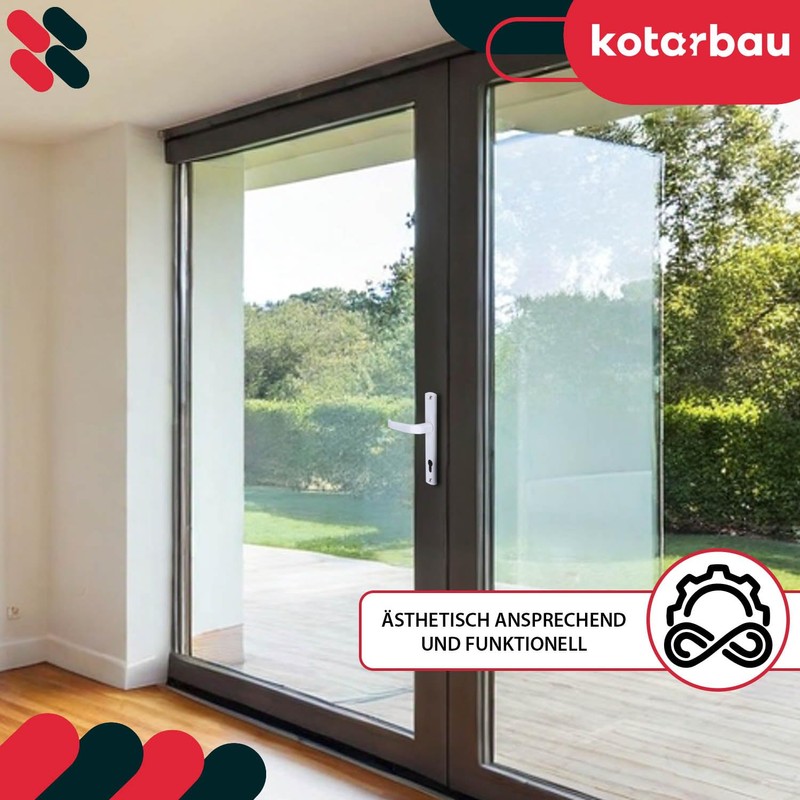 KOTARBAU® Door Handle Set 92 mm Long Plate White Profile