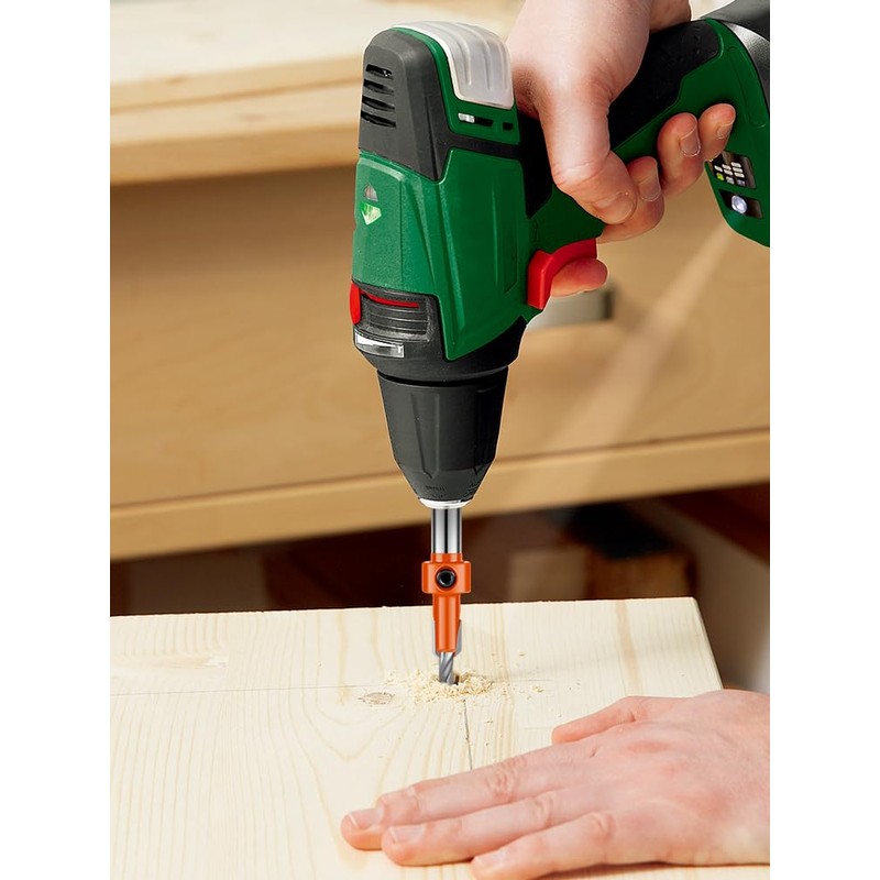 15Pcs Countersink Drill Bit Set Steel Tapered Drill Bits with