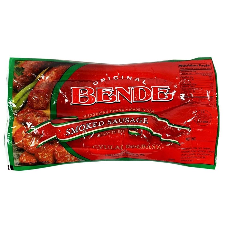 Bende Original Hungarian Brand Smoked Sausage Mild 2 Pack