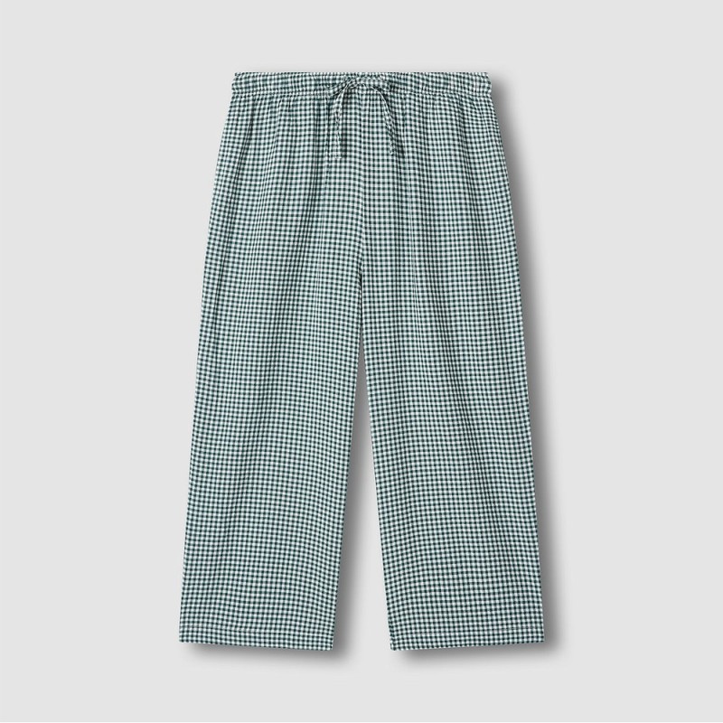 JAJU [JAJU] Women's Rayon Cotton Seersucker 7/8 Pajama Pants (Choose