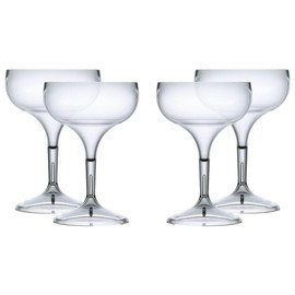 Virtually Glass Quality Reusable Polycarbonate Plastic Coupe Cocktail Glasses Unbreakable (4)