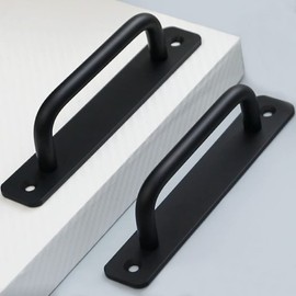 Guoharda 12 Pack 5 Inch 128 mm Matte Black Cabinet Handles with Backboard Aluminum Cabinet Pulls Drawer Pulls Sliding Door Pulls Black Cabinet Handles Backboard Cabinet pulls (12, Black)