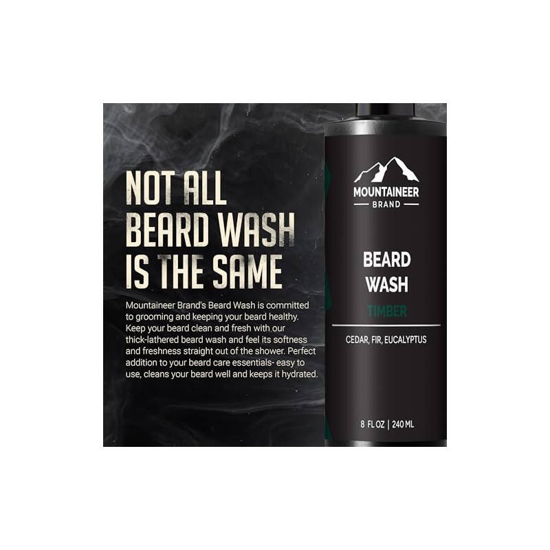 Mountaineer Brand All-Natural Beard Wash WV Timber, 8 Ounce