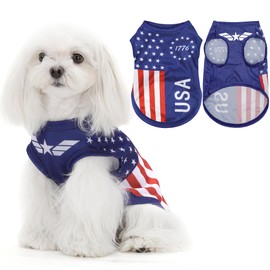 American Flag Inspired Dog Vest: Perfect Dog Shirt, Ideal Tank Top for Everyday Wear, Independence Day Celebrations Quality Materials for a Cute and Stylish Look Blue USA M