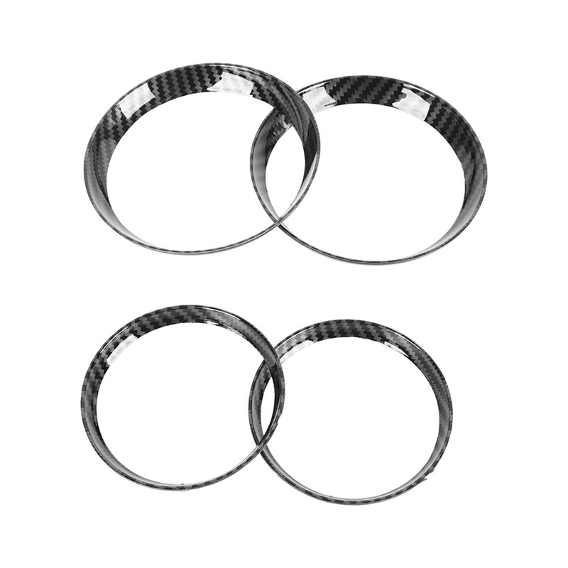 4 Pcs Air Outlet Cover Carbon Fiber Style Dashboard AC