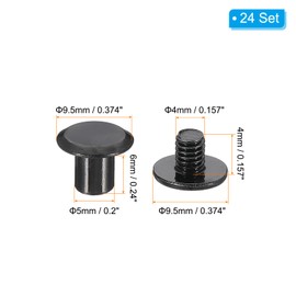 PATIKIL 24 Sets Chicago Screws 6mm L Chicago Screw Binding Post Screw Bolts Leather Rivet Fasteners Connector Leather Belt for Scrapbook Photo Album Bling