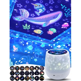 21 Sets of Films, Night Light Projector for Kids Bedroom, Ceiling, Baby Night Light Projector, Star Projector with 360° Rotation Dimmable for Baby Girls Boys, Birthday, Christmas, Nursery, Room Decor