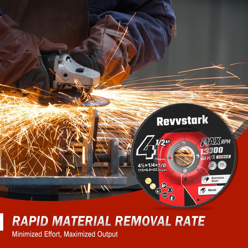 Revvstark 5 Pack Grinding Wheels 4-1/2 Inch, Grinder Wheel for