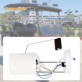 Electric Fuel Pump Module Assembly Compatible with Club Car Golf Cart (2016-2019 Precedent & Tempo with EFI), Replace 105043401, 105282901