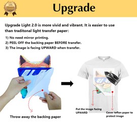 TransOurDream Upgraded Iron on Heat Transfer Paper for T Shirts (30 Sheets, 8.5x11") Iron on Transfers for Light Fabric Printable Heat Transfer Vinyl for Inkjet Printer (L2-30)