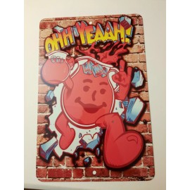 OHH YEAAH! Kool Aid Man Retro 80s Wall Bust 8x12 Metal Wall Sign