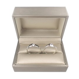 DesignSter Gold Bearer Ring Box – Premium PU Leather Double Rings Box for Wedding Engagement Gift Box