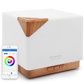 ASAKUKI Smart WiFi Essential Oil Aromatherapy Diffuser, Easy Connect with Alexa and Google Home Phone App Voice Control 700 ml Ultrasonic Diffuser, Create Schedules 7 LED Colors Humidifier