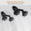 High Pressure Double Shower Head with Shut-Off Valve and Shower