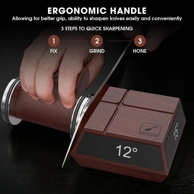 imarku Knife Sharpener, Professional Rolling Knife Sharpener with ABS Construction,