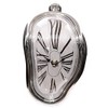 Melting Clock with Silver Frame and Roman Numerals