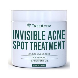 TreeActiv- Tratamiento invisible para el acné quístico con ácido salicílico para el rostro, fórmula original, 0,5 fl oz, crema facial para el acné