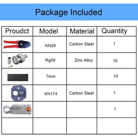 Kagni BNC Crimp Tool Set,BNC/TNC Ratched Crimp plie & Rotary Coaxial Cable Stripper with 10pcs BNC Male Crimp connectors for RG59,Red