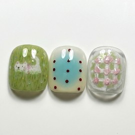 [Ar] Flower garden handmade nail tips Drawing nail art specialist / [아르] 꽃밭 수제네일팁 드로잉네일아트 전문