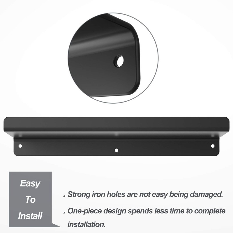 SRIWATANA Black Floating Shelves, Metal Wall Shelves Set of 3