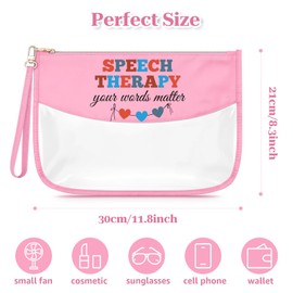 Speech Therapy Gifts SLP Makeup Bag Speech Language Pathologist Gifts Speech Therapist Cosmetic Bag Appreciation Thank You for Speech Therapist Birthday Christmas for SLP Travel Pouch