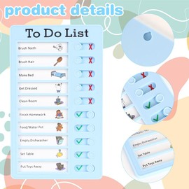 LOMUG Set of 4 Checklist Boards, Dry Erase To Do List Board, Memo Checklist Boards, Chore Chart for Learning Planning, Children without Logo or Fonts with Blank Paper, Whiteboard Marker, Sticker