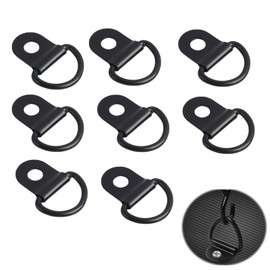 EuAcesry Lashing Eyelets D Rings Construction Ring, Pack of 8 D Ring Construction Ring with Lashing Ring Lashing Eye Car Trailer Hook with Mounting Eyelets for Load Securing in Cars, Kayaks and