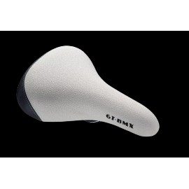 GT Cheat Code BMX bicycle seat saddle, 8mm rails , textured vinyl, WHITE