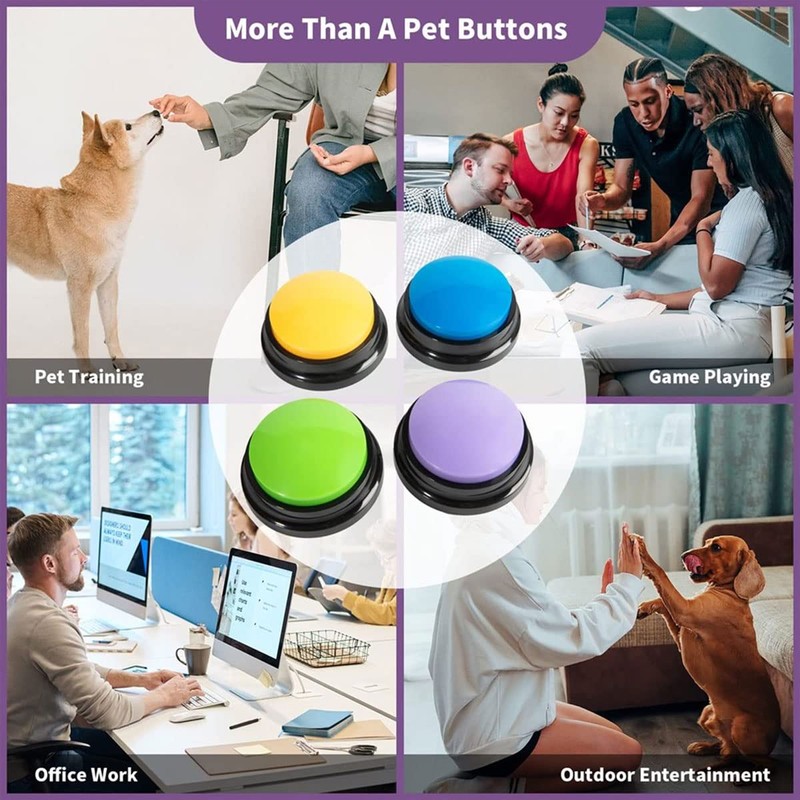 4 Pieces Dog Communication Button Registration Button for Dogs Training