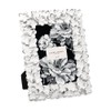 Laura Ashley 4x6 White & Silver Flower Textured Hand-Crafted Resin